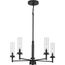 Kellwyn 5 Light Brushed Nickel and Clear Glass Transitional Style Chandelier Light
