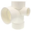 3" PVC DWV Sanitary Tee w/ 1-1/2" R and L Side Inlets
