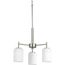 Replay 3 Light Brushed Nickel Etched Glass Modern Chandelier Light