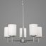 Replay 5 Light Brushed Nickel Etched Glass Modern Chandelier Light
