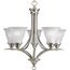 Trinity 5 Light Brushed Nickel Etched Glass Traditional Chandelier Light