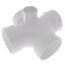 4" PVC DWV Double Sanitary Tee w/ 2" R & L Side Inlets