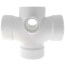 4" PVC DWV Double Sanitary Tee w/ 2" R & L Side Inlets