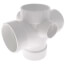 4" PVC DWV Double Sanitary Tee w/ 2" R & L Side Inlets
