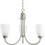 Gather 3 Light Brushed Nickel Etched Glass Traditional Chandelier Light