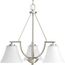 Bravo 3 Light Brushed Nickel Etched Glass Modern Chandelier Light