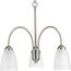 Gather 3 Light Brushed Nickel Etched Glass Traditional Chandelier Light