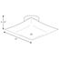 12" Square Glass 2 Light Close-to-Ceiling