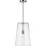 Clarion 1 Light Black Clear Glass Transitional Pendant