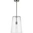 Clarion 1 Light Black Clear Glass Transitional Pendant