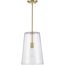Clarion 1 Light Black Clear Glass Transitional Pendant