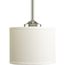 Inspire 1 Light Brushed Nickel Off-white Shade Traditional Mini-Pendant Light