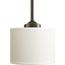 Inspire 1 Light Brushed Nickel Off-white Shade Traditional Mini-Pendant Light