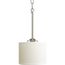Inspire 1 Light Brushed Nickel Off-white Shade Traditional Mini-Pendant Light