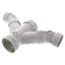 2" x 2" x 1-1/2" x 1-1/2" PVC DWV Double Wye and 45° Elbow Combo