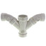 2" x 2" x 1-1/2" x 1-1/2" PVC DWV Double Wye and 45° Elbow Combo