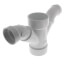 3" x 3" x 2" x 2" PVC DWV Double Wye and 45° Elbow Combo