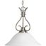 Alabaster Glass 1 Light Brushed Nickel Traditional Pendant Light