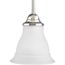 Trinity 1 Light Brushed Nickel Etched Glass Traditional Mini-Pendant Light