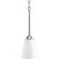 Gather 1 Light Brushed Nickel Etched Glass Traditional Mini-Pendant Light