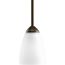 Gather 1 Light Antique Bronze Etched Glass Traditional Mini-Pendant Light