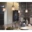 Alexa 1 Light Brushed Nickel Etched Linen w/ Clear Edge Glass Modern Mini-Pendant Light