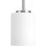Replay 1 Light Brushed Nickel Etched White Glass Modern Mini-Pendant Light