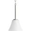 Bravo 1 Light Brushed Nickel Etched Glass Modern Mini-Pendant Light
