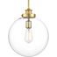 Penn 1 Light Natural Brass Clear Glass Farmhouse Pendant Light