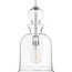 Staunton 1 Light Brushed Nickel Clear Glass Global Pendant Light