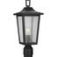 Padgett 1 Light Transitional Textured Black Clear Seeded Glass Outdoor Post Light