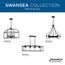 Swansea 4 Light 6" Matte Black Transitional Outdoor Chandelier w/ Clear Glass Shades