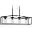 Swansea 4 Light 6" Matte Black Transitional Outdoor Chandelier w/ Clear Glass Shades