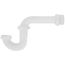 1-1/2" x 1-1/2" Tubular Threaded Adapter, Reversible J-Bend w/ ABS Adapter (White)