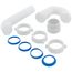 1-1/2" x 1-1/2" Tubular Threaded Adapter, Reversible J-Bend w/ ABS Adapter (White)