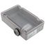 4-1/4" x 7" x 2" Plastic Housing w/ 2-3/4" x 6" Mounting Track, NEMA 4/4X, 3/4" MNPT Nipple, Transparent Lid