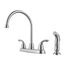 Pfirst Two Handle High Arc Kitchen Faucet With Spray , G136-500S (Stainless Steel)