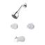 2-Handle Tub & Shower Trim w/ Valve, Metal Knob Handles , LG03-6120 (Polished Chrome)