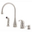 Stainless Steel 4-Hole Kitchen Faucet with Spray and Soap Dispenser