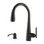 Lita 1-Handle Pull-Down Kitchen Faucet w/ Soap Dispenser (Matte Black), GT529-SMB
