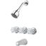 Pfister 3-Handle Tub & Shower Faucet w/ Acrylic Knob Handles (Polished Chrome), LG01-3180