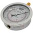 4" Stainless Steel Dual Scale Liquid Filled Gauge, 1/4" Bottom (0-30 PSI)