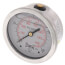 2-1/2" Stainless Steel Liquid Filled Gauge, 1/4" Back NPT w/ Brass Internals (0-200 PSI)
