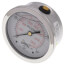 2-1/2" Stainless Steel Dual Scale Liquid Filled Gauge, 1/4" Back (0-400 PSI)