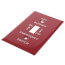 Red Emergency Gas Burner Cover Plate w/ white text (4-1/4" x 2-11/32")