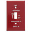 Red Emergency Gas Burner Cover Plate w/ white text (4-1/4" x 2-11/32")