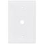 1-Gang Telephone & Coaxial Cable Wall Plate, Mid-Size, Polycarbonate - White