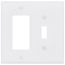 2-Gang Combination Toggle & Decorator Wall Plate, Mid-Size, Polycarbonate - White