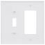 2-Gang Combination Toggle & Decorator Wall Plate, Mid-Size, Polycarbonate - White