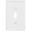 1-Gang Toggle Wall Plate, Mid-Size, Polycarbonate - White